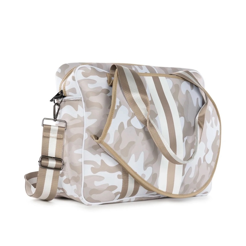 Brand new Haute Shore beige camo print tennis bag.